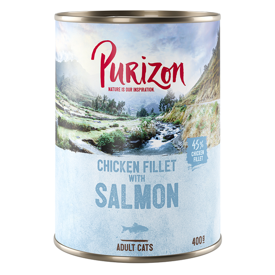Purizon Adult - Grain Free 24 x 400 g - Kycklingfilé med lax