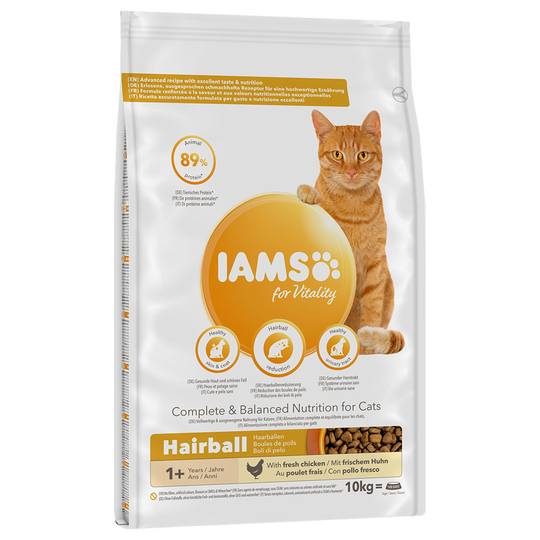 IAMS for Vitality Hairball Adult Chicken Ekonomipack: 2 x 10 kg