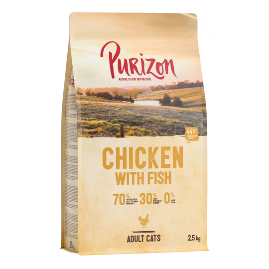 2,5 kg till extra lågt sparpris! Purizon torrfoder katt - Adult Chicken & Fish