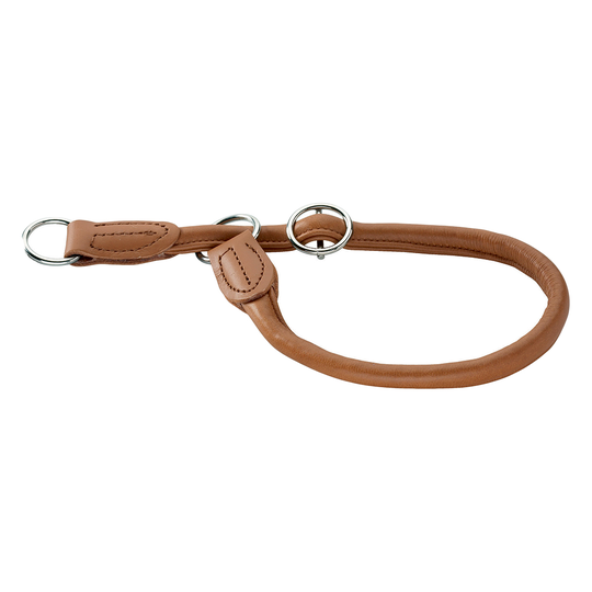 HUNTER Round & Soft hundhalsband, cognac - Storlek: max. 50 cm, Ø 10 mm