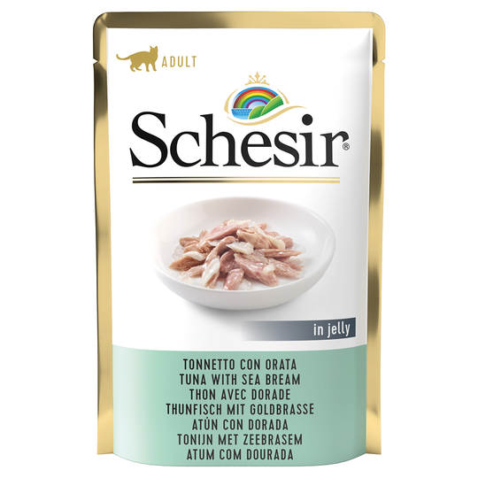 Ekonomipack: Schesir Jelly Pouch 24 x 85 g Tonfisk & havsbrax