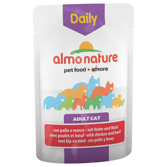 Ekonomipack: Almo Nature Daily Menu Pouch 12 x 70 g - Blandpack med kyckling