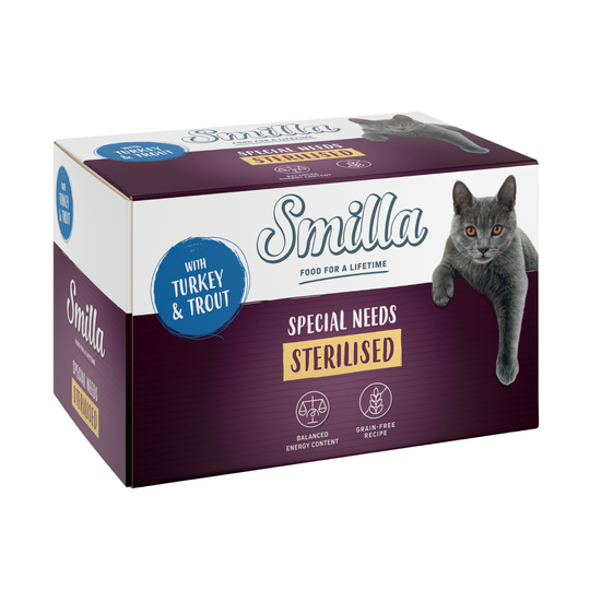 Kanonpris! Smilla Sterilised portionsform 6 x 100 g - Kalkon & öring