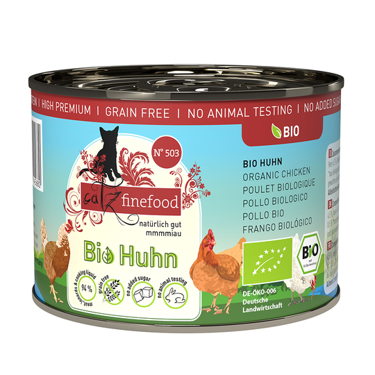Ekonomipack: catz finefood Bio 24 x 200 g - No. 503 Ekologisk kyckling