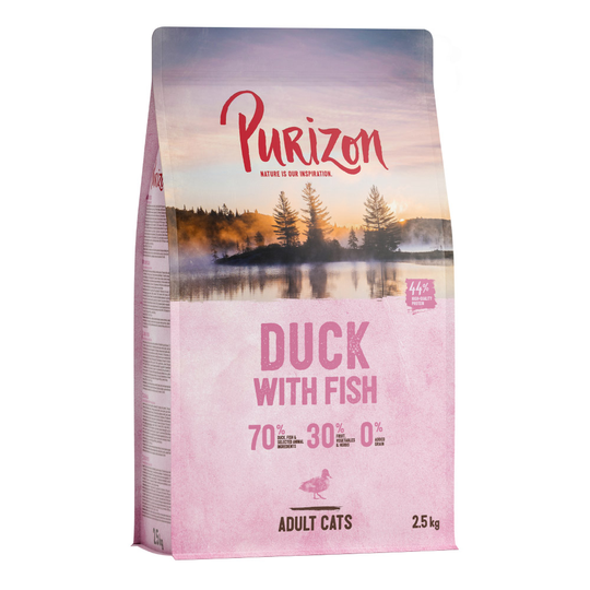 2,5 kg till extra lågt sparpris! Purizon torrfoder katt - Adult Duck & Fish