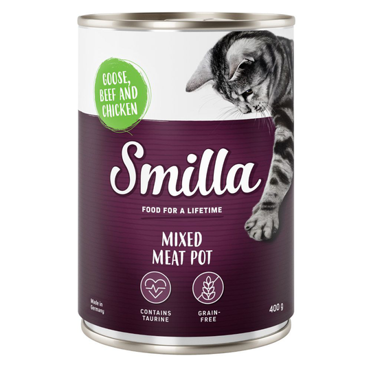 Smilla Mixed Meat Pot 6 x 400 g - Nötkött, anka & kyckling