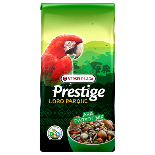 2 kg på köpet! 15 kg / 20 kg Prestige fågelfoder - Loro Parque Ara Parrot (13 + 2 kg)