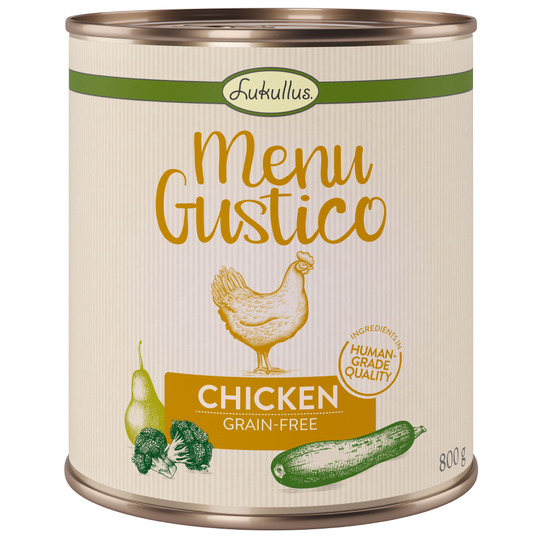 Lukullus Menu Gustico - Kyckling med broccoli, zucchini & päron - 6 x 800 g