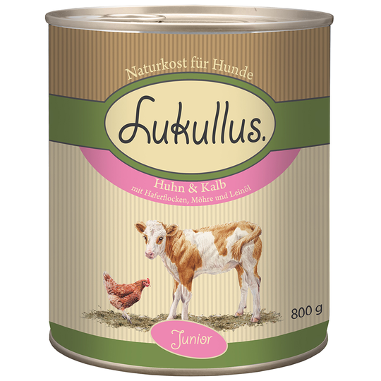 Ekonomipack: Lukullus Junior 24 x 800 g - Kyckling & kalv