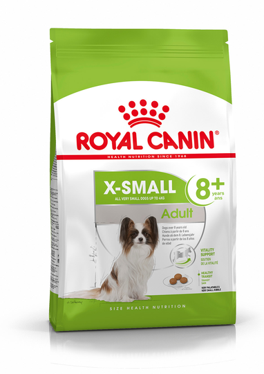 X-Small 8+ Adult Torrfoder för hund - 1,5 kg