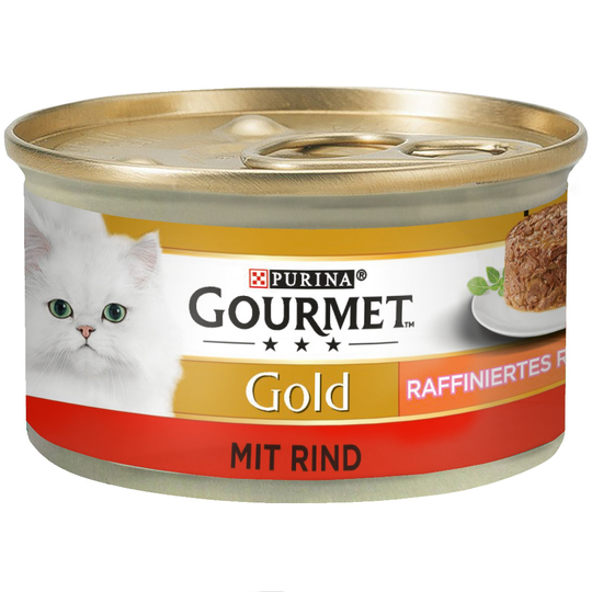 24 + 12 på köpet! 36 x 85 g Gourmet Gold - Raffinerad Ragout - Nötkött