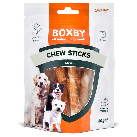 Boxby Chew Stix Chicken - Ekonomipack: 3 x 80 g