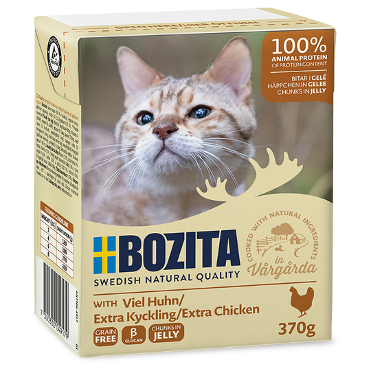Ekonomipack: 48 x 370 g Bozita bitar i gelé Extra kyckling