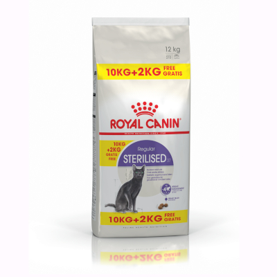 Royal Canin Sterilised 37 - 10 kg + 2 kg på köpet!