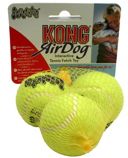 KONG SqueakAir Tennisboll Hundleksak 3-pack (4 cm)