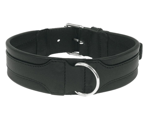 Martin Sellier Comfort Kalvskinn Läderhalsband 50 cm - Svart