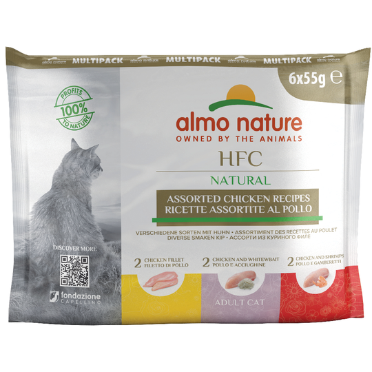 Almo Nature HFC Pouch 6 x 55 g - 3 sorters kyckling