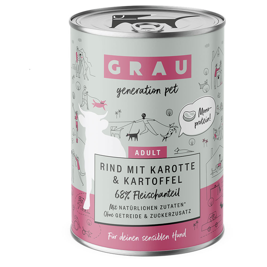 GRAU Adult 6 x 400 g - Nötkött med morot och potatis