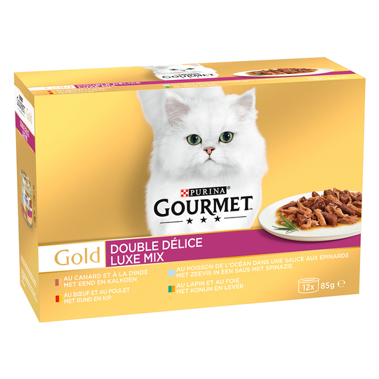 24 + 12 på köpet! 36 x 85 g Gourmet Gold - Duo Delice - Lyxmix