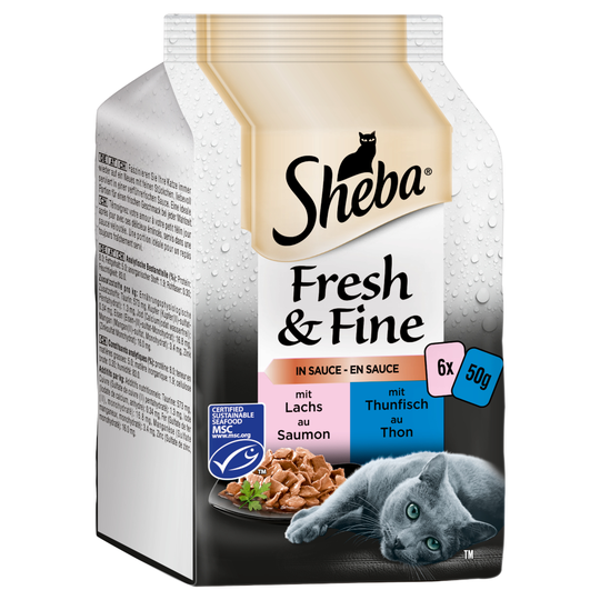 Ekonomipack: Sheba Fresh & Fine 36 x 50 g Fiskvariationer