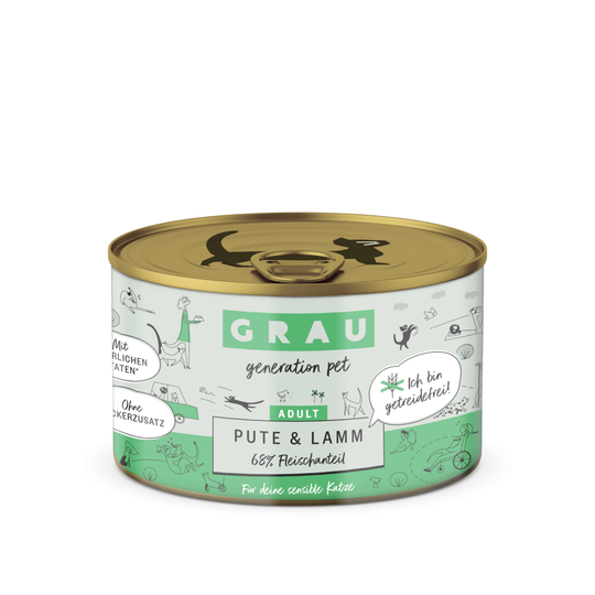GRAU Adult Grain Free 6 x 200 g - Kalkon & lamm