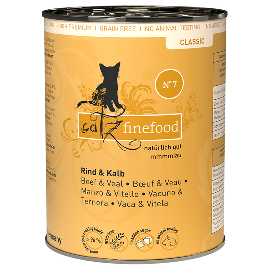 Ekonomipack: catz finefood på burk 24 x 400 g - Nötkött & kalv