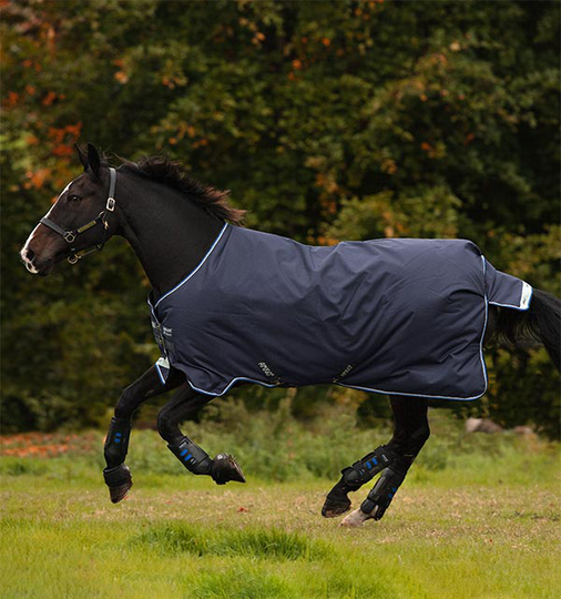 Horseware Amigo® Bravo 12 Original Turnout Regntäcke 0 g - Navy / Navy & White (145 cm)