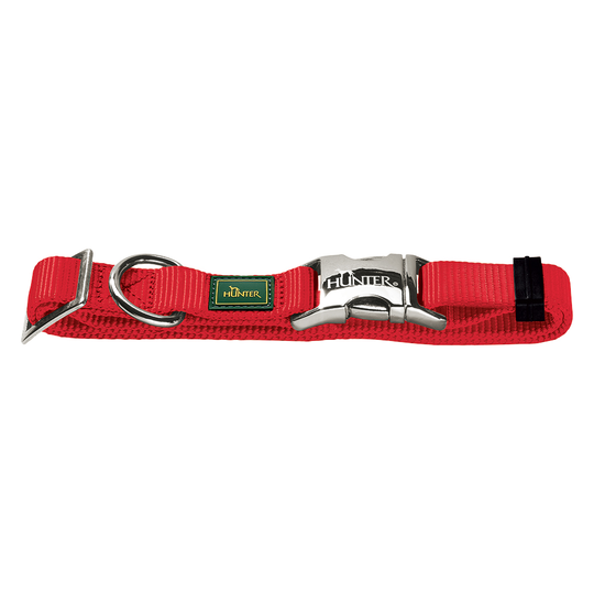 HUNTER Vario Basic Alu-Strong halsband, rött - Storlek L: 45 - 65 cm halsomfång