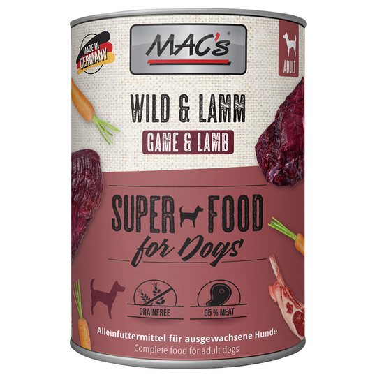 Ekonomipack: MAC's Adult 12 x 800 g - Vilt & lamm