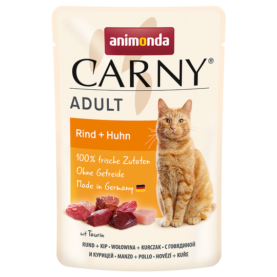 Animonda Carny Pouch 12 x 85 g - Nötkött & kyckling