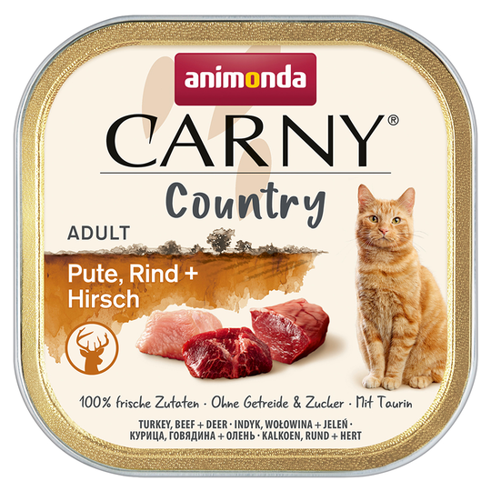 Animonda Carny Country Adult 32 x 100 g - Kalkon, nöt & hjort