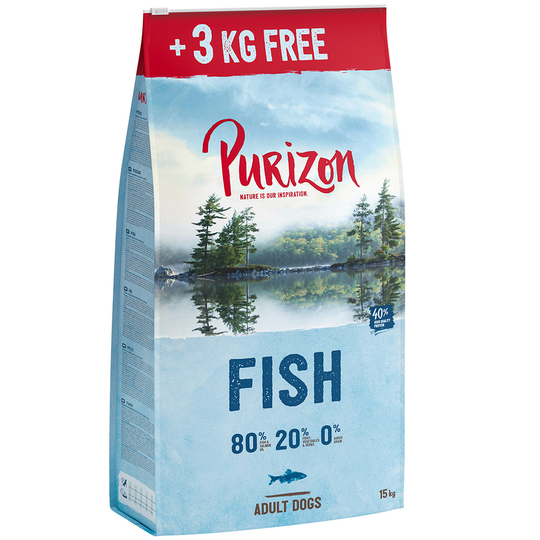 12 kg + 3 kg på köpet! 15 kg Purizon - Adult Fish