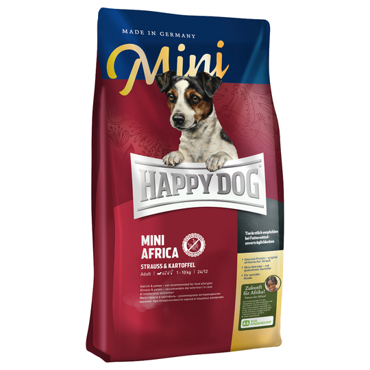 Ekonomipack: 2 x stora påsar Happy Dog Supreme till lågt pris! - Mini Africa (2 x 4 kg)