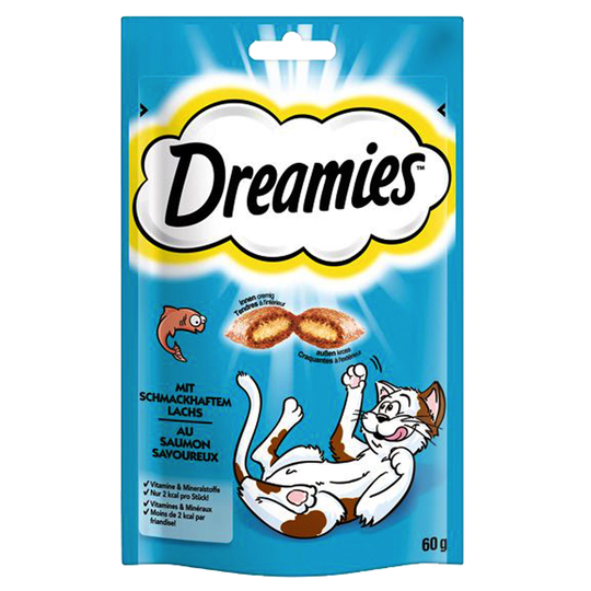 Dreamies Cat Treats 60 g - Ekonomipack: Lax (6 x 60 g)