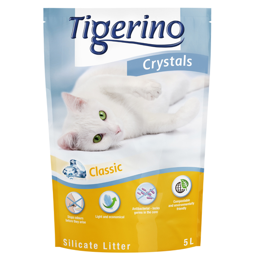 Kanonpris på 3 x 5 l Tigerino Crystals kattsand! - Crystals med silikat