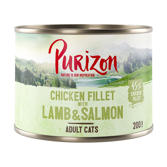 5 + 1 på köpet! Purizon Adult 6 x 200 g - Chicken with Salmon & Lamb