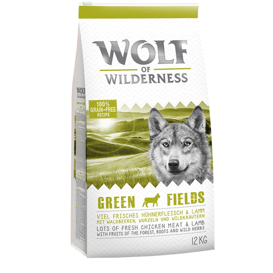 Wolf of Wilderness Green Fields - Lamb - Ekonomipack: 2 x 12 kg