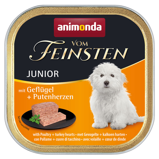 Animonda Vom Feinsten Junior 6 x 150 g - Fågel & kalkonhjärta