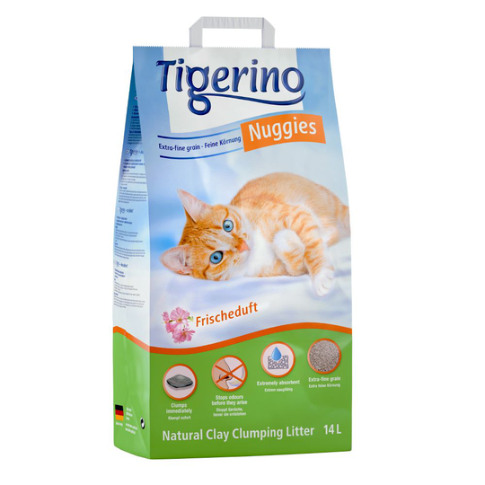 2 x 14 liter till sparpris! Tigerino Nuggies kattströ - Ultra Fresh Scent (fina korn)