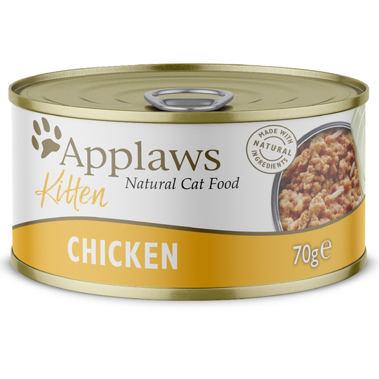 34 + 14 på köpet! 48 x 70 g Applaws våtfoder - Kitten: Kyckling