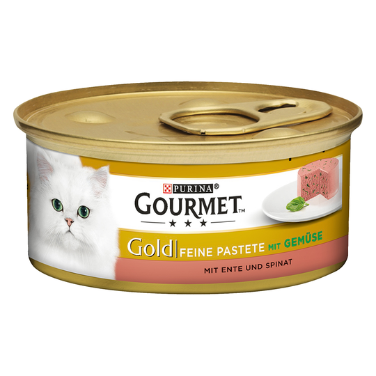 24 + 12 på köpet! 36 x 85 g Gourmet Gold - Fin paté - Anka & spenat