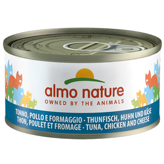 20 + 4 på köpet! 24 x 70 g Almo Nature - Tonfisk, kyckling & ost