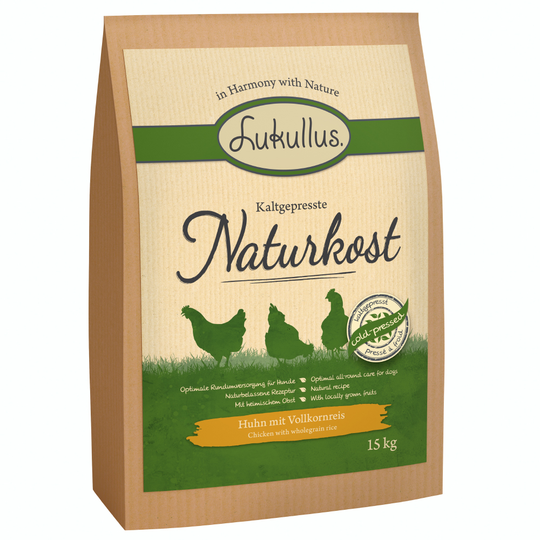 Lukullus Naturkost Kyckling & fullkornsris - Ekonomipack: 2 x 15 kg