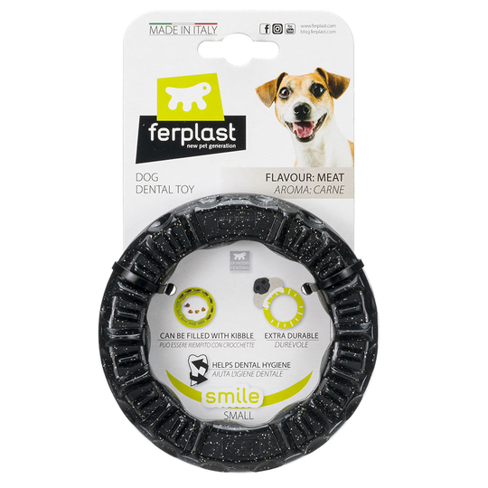 Ferplast Smile tuggring, svart - Stl. S: Ø 12 x H 2,4 cm