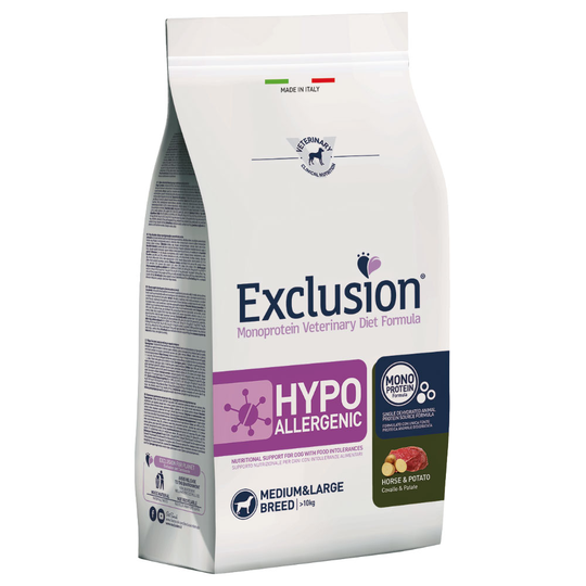 Ekonomipack: 2 x 7,5 / 12,5 kg Exclusion Diet Hypoallergen torrfoder Hypoallergenic Horse & Potato (2 x 12 kg)