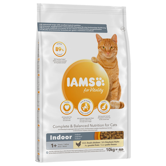 Ekonomipack: IAMS torrfoder för katter 2 x 10 kg - Vitality Adult Indoor Chicken (2 x 10 kg)