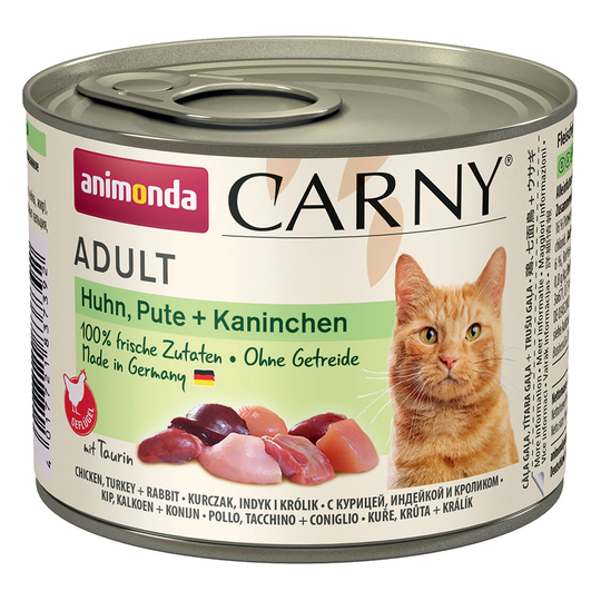 Ekonomipack: Animonda Carny Adult 48 x 200 g Kyckling, kalkon & kanin