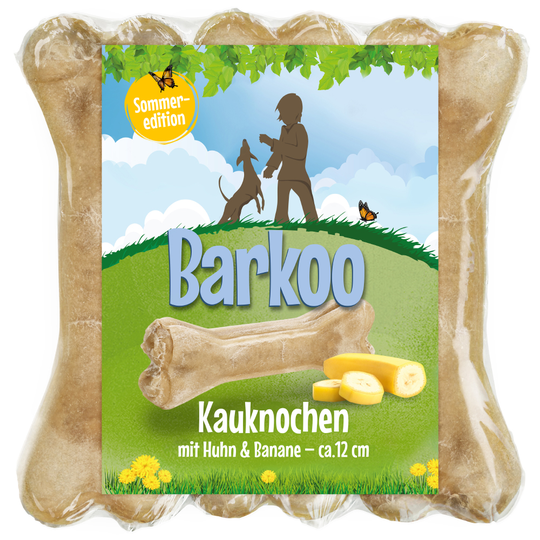 Barkoo Summer Edition tuggben med kyckling & banan - 3 x 12 cm