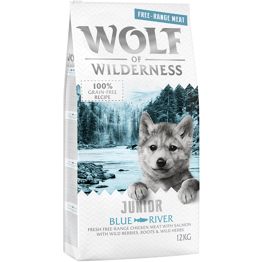 Wolf of Wilderness Junior Blue River - Free Range Chicken & Salmon - Ekonomipack: 2 x 12 kg