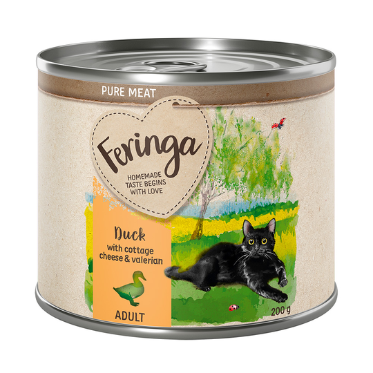 Ekonomipack: Feringa Pure Meat Menue 12 x 200 g - Anka med keso & vänderot